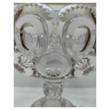 L.E. Smith Moon & Stars Clear Glass Compote Dish
