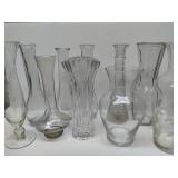 Assortment of Ten Glass/Crystal Vases