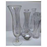 Assortment of Ten Glass/Crystal Vases