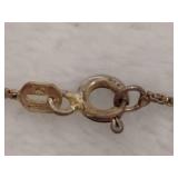 Silver Heart w/Garnet Pendant & Necklace Stamped 925