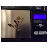 Black Onyx & Gold Necklace Set Stamped 14K