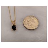 Black Onyx & Gold Necklace Set Stamped 14K
