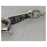 Jade (?) Frog Pendant & Chain Stamped 18KGP