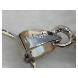 Jade (?) Frog Pendant & Chain Stamped 18KGP