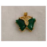 Butterfly Pendant Stamped 18KGP
