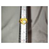 10K Heart Ring w/Topaz (sz6)