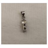Small "B" Pendant Stamped 18KGP