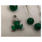 Jade (?) Pierced Earrings & Pendants