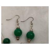 Jade (?) Pierced Earrings & Pendants