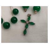 Jade (?) Pierced Earrings & Pendants