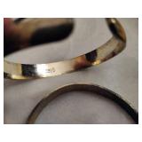 Two Patterned Silver Bangles Stamped 925