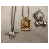 Avon Stamped Necklaces & Tweety Watch Pendant