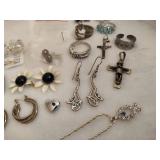 Lot of Asst Misc Silver Tone & Costume Jewelry