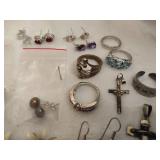 Lot of Asst Misc Silver Tone & Costume Jewelry