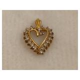 10K Yellow Gold Heart Pendant