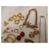Lot of Gold Tone Costume Jewelry
