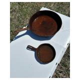 2 Cast Iron Skillets - 12" & 6"