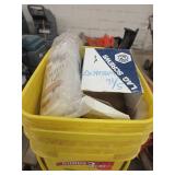 A SKID OF SNOW FENCE MATERIALS AND HARDWARE