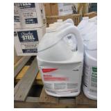 A PALLET OF FLOOR AND STAINLESS STEEL CLEANER