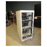 ROLLING AV RACK SET UP WITH TV  COMPONENTS