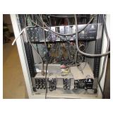 ROLLING AV RACK SET UP WITH TV  COMPONENTS