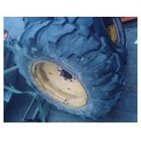 Pair of Used 16.9-24 Armstrong Industrial Tractor Tires on Band Dual Wheels +1 Other