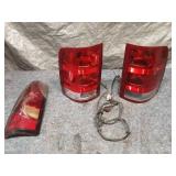 Pair of Dodge Taillights and 1 Miscellaneous Taillight with Wiring