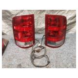 Pair of Dodge Taillights and 1 Miscellaneous Taillight with Wiring