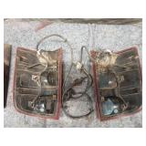 Pair of Dodge Taillights and 1 Miscellaneous Taillight with Wiring