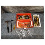 Collection of Hand Tools Including Hammers, Wrenches, and Screwdrivers