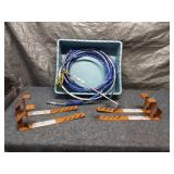 Set of 4 Roof Jacks, Paint Mixer, and Paint Sprayer Hose