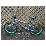 Boys BMX Style Bicycle with Neon Green Accents