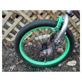 Boys BMX Style Bicycle with Neon Green Accents