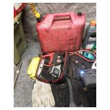 Assortment of Automotive Maintenance Supplies with Gasoline Can
