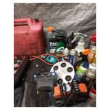 Assortment of Automotive Maintenance Supplies with Gasoline Can