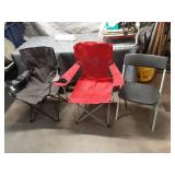 Set of 3 Camping and Folding Chairs