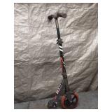 Used Foldable Kick Scooter with Red Wheels