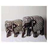 Indian Bone Inlay Rosewood Elephants