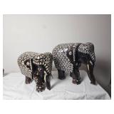Indian Bone Inlay Rosewood Elephants
