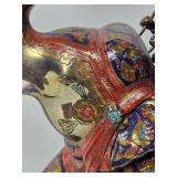 Brass & Enamel Indian Moradabadi Hathi Howdah Figure