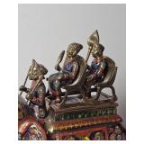 Brass & Enamel Indian Moradabadi Hathi Howdah Figure