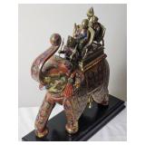 Brass & Enamel Indian Moradabadi Hathi Howdah Figure