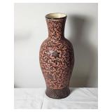 South Vietnamese Red & Black Relief Glaze Vase