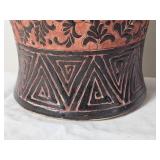 South Vietnamese Red & Black Relief Glaze Vase