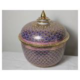 Stunning Thai Porcelain Benjarong Covered Bowl