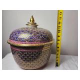 Stunning Thai Porcelain Benjarong Covered Bowl