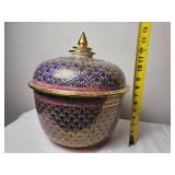 Stunning Thai Porcelain Benjarong Covered Bowl