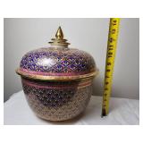Stunning Thai Porcelain Benjarong Covered Bowl