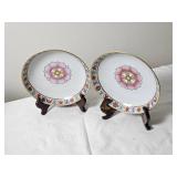Famille Rose Saucer Dishes Qing Dynasty Daoguang Period with Baragon Tumed Mark (Pair)