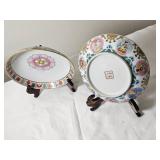 Famille Rose Saucer Dishes Qing Dynasty Daoguang Period with Baragon Tumed Mark (Pair)